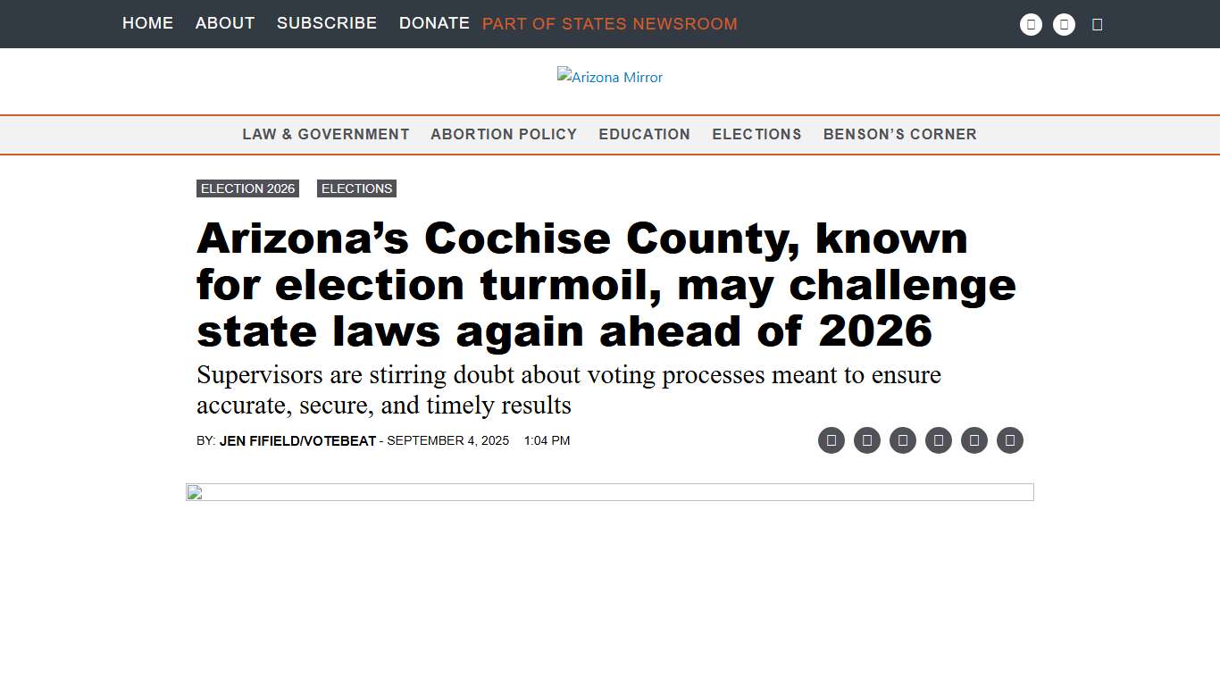 Arizona’s Cochise County, known for election turmoil, may challenge state laws again ahead of 2026